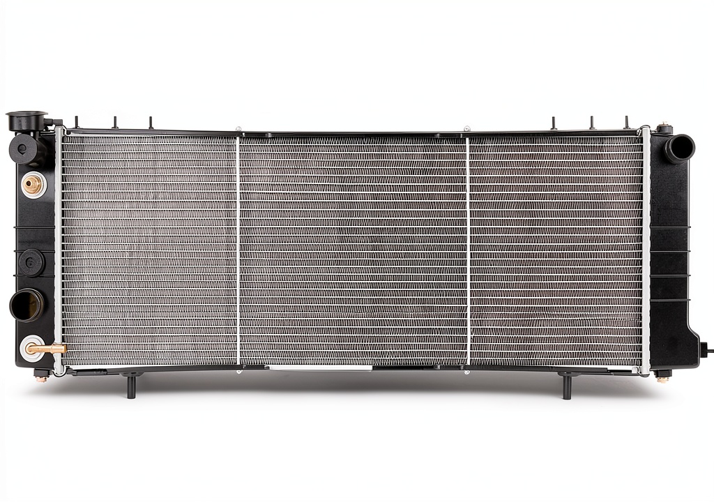 Installing Spectra Premium Engine Radiator Replacement on a wooden workbench