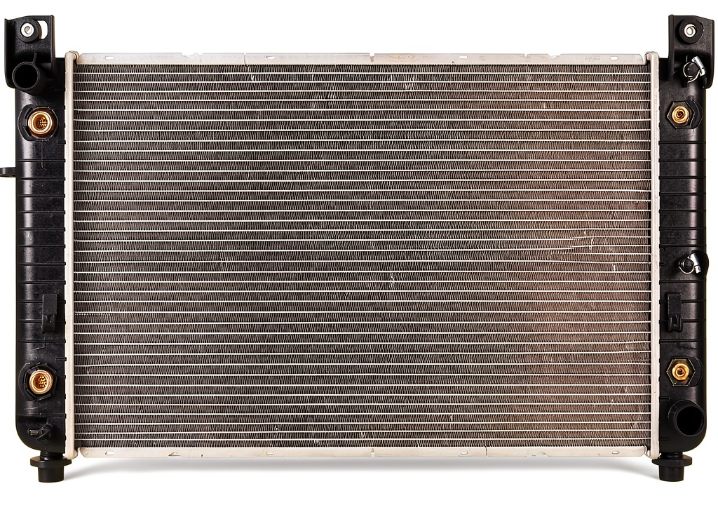 Engine radiator with multi-louvered fins