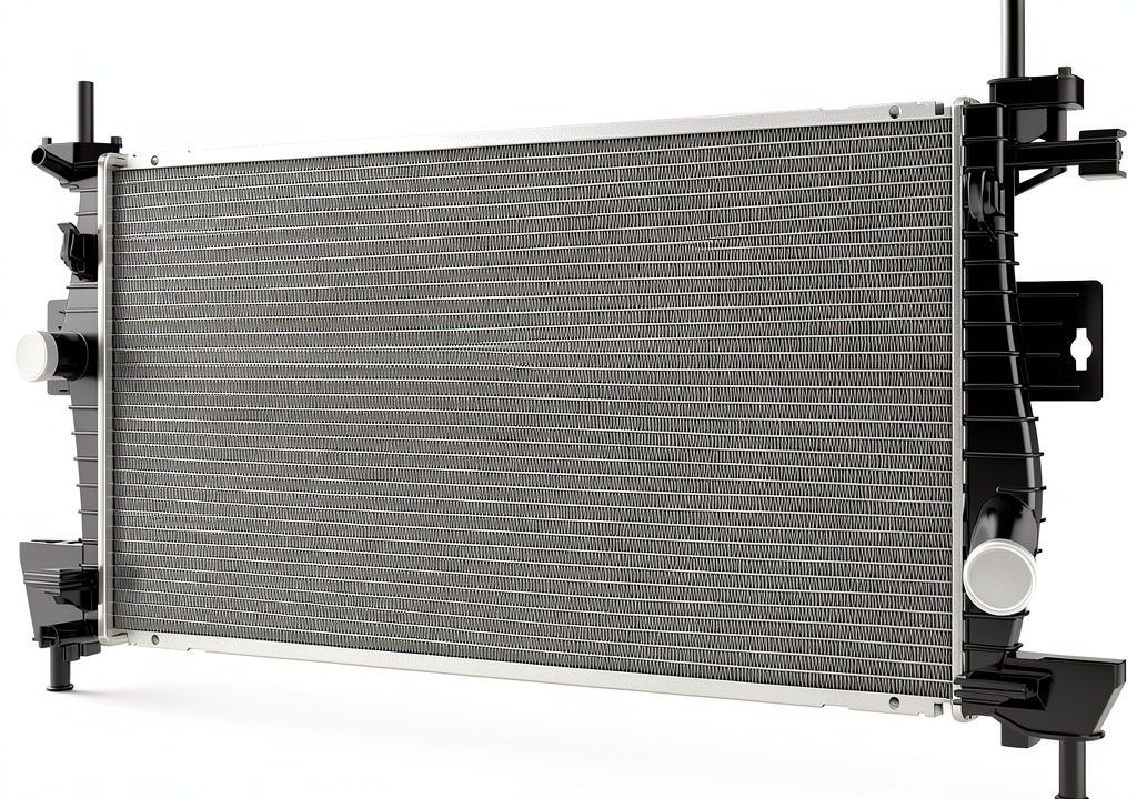 Installing DWVO Radiator Aluminum Cooling for Ford Focus on a wooden workbench