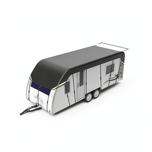 HFKJway 210D Oxford Gray Camper Cover 5m‑13m Universal RV Trailer-1