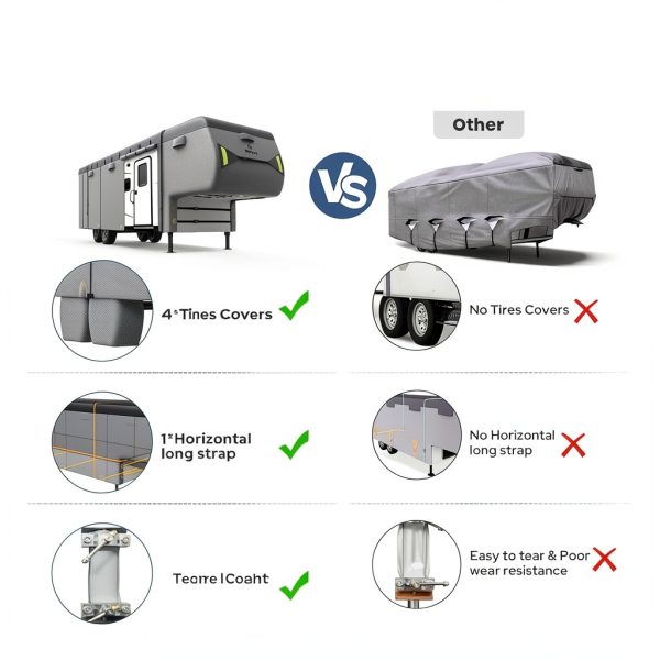 RVMasking 5th Wheel Cover Dark Gray 7‑Layer Waterproof 23‑40 ft-1