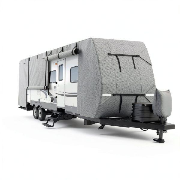 DenForste Grey Non-Woven RV & Trailer Cover Fits 27-30 ft-5