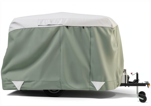Classic Accessories Travel Trailer Cover Grey Snow White-2