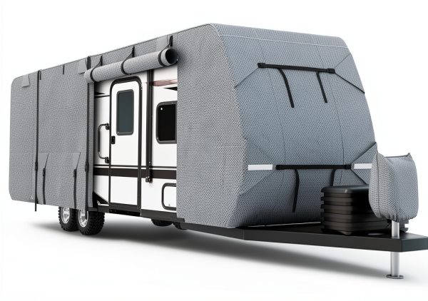 DenForste Grey Non-Woven RV & Trailer Cover Fits 27-30 ft-0
